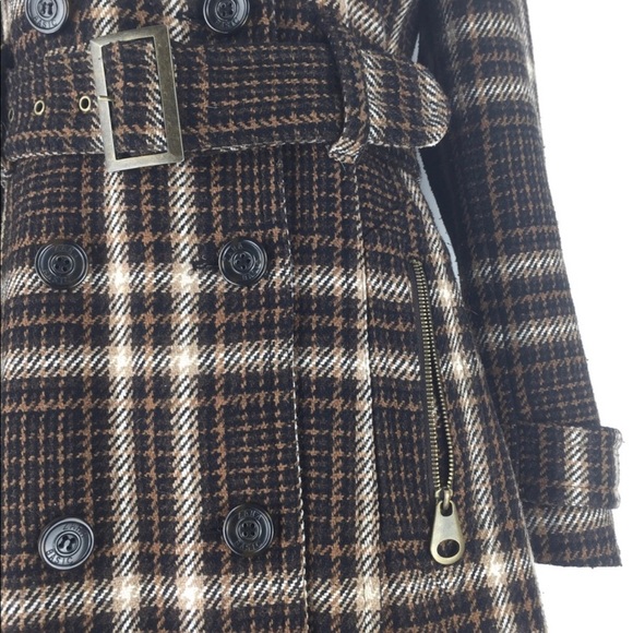 Zara Checked Wool Coat size Small - Picture 4 of 8